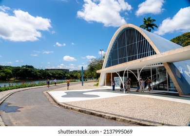Belo Horizonte,Minas Gerais,Brazil - March 18 2022.The Church of Saint Francis of Assisi (Igreja de Sao Francisco de Assis, commonly known as the Igreja da Pampulha).