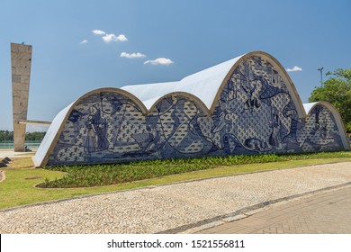 Belo Horizonte/Minas Gerais/Brazil - October 03rd 2019: Pampulha Church (Igreja da Pampulha - Church of Saint Francis of Assisi) After Restoration Works and Before the Reopening on October 4th 2019