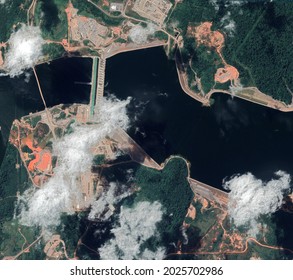 Belo Monte Dam Reservoir on the Xingu River downstream of Itaipu Dam in the state of Pará, Brazil.