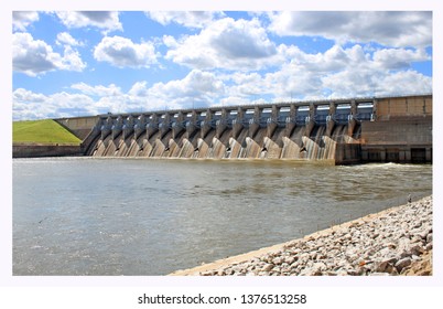 Below The Dam At Keystone Lake In Oklahoma