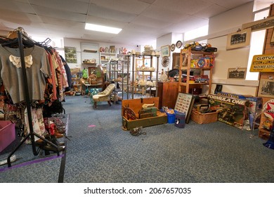 Belper, Derbyshire, UK 10 30 2021 Antique Shop Interior Scene