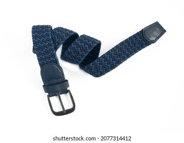 Belt.Stylish knitted casual belt for all styles isolated on a white background. - Shutterstock ID 2077314412
