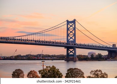 Ben Franklin Bridge In  Philadelphia USA