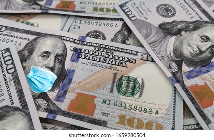 Ben Franklin Wearing A Health Care Mask On A One Hundred Dollar Bill. Might Illustrate The High Cost Of Health Care, Affordable Health Care Act Or Health Insurance.