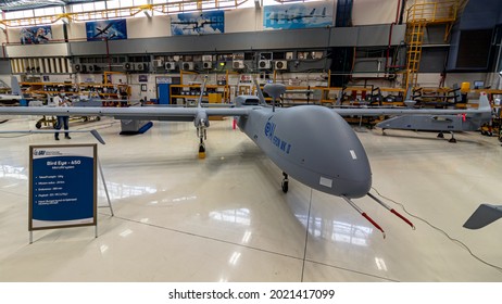 Ben Gurion Airport, Israel - May 04, 2021: Unmanned Aerial Vehicle (UAV), Type 