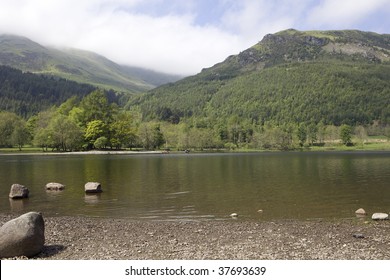 Ben Nevis , Highest Mountain In The British Isles, View From The Road To Glenfinnan Over Loch Eil (best You Can Get Driving)