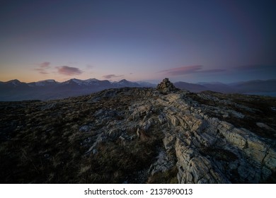 Ben Nevis Mountain View At Sunset Located In The Highlands Of Scotland.