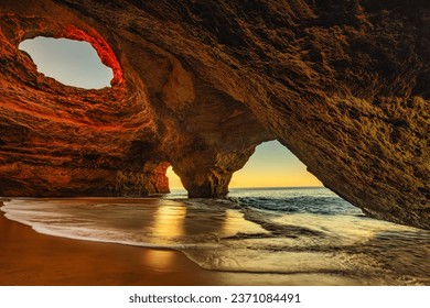 Benagil Caves Algarve Portugal - Travel and beauty of nature concept