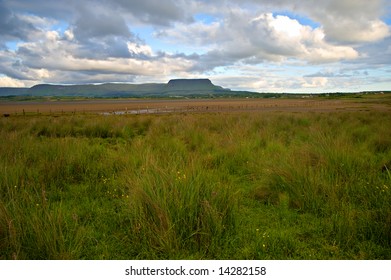 Benbulben Mountain Seen From Streedagh Strand In Co.Sligo, Ireland