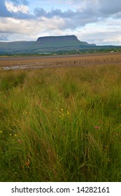 Benbulben Mountain Seen From Streedagh Strand In Co.Sligo, Ireland