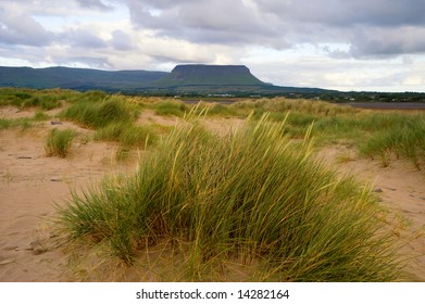 Benbulben Mountain Seen From Streedagh Strand In Co.Sligo, Ireland