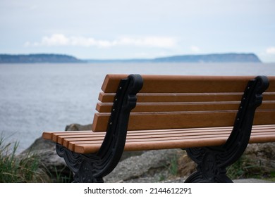 Bench At The Beach Overlooking Possession Sound