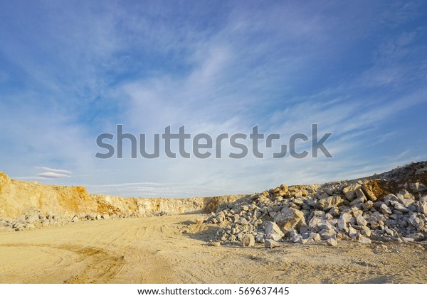 Bench Limestone Quarry Mining Stock Photo Edit Now 569637445