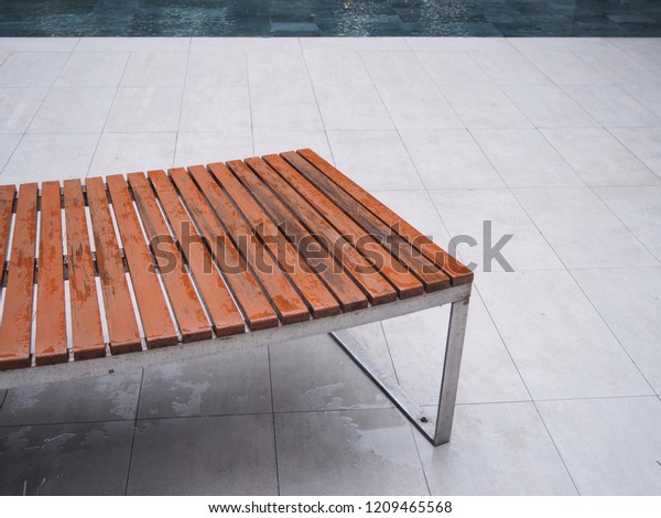 Bench Located Swimming Pool Stock Image Download Now