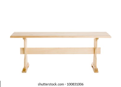 Bench Made Of Natural Wood Isolated On White