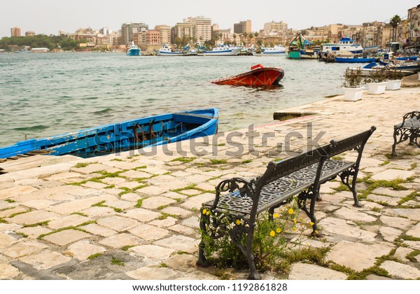 Bench On Bay Taranto Puglia Italy Stock Photo Edit Now 1192861828