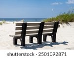 Bench on the Beach in Bay St Louis Mississippi