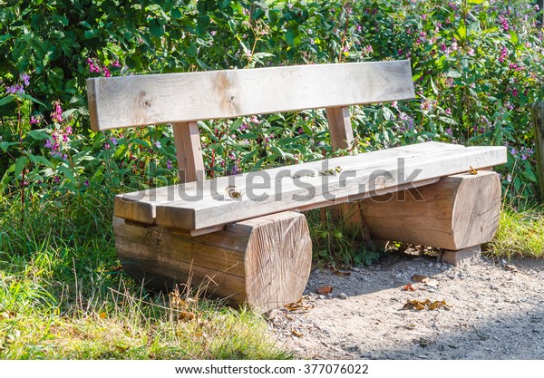 Bench Park Bench Made Solid Tree Stock Photo Edit Now 377076022