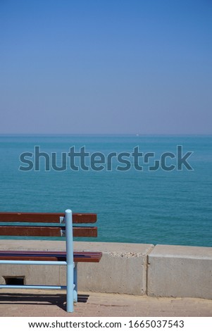 bench seaside sea beach chair