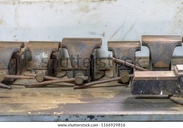 Bench Vise Used Long Time Stock Photo Edit Now 1166929816