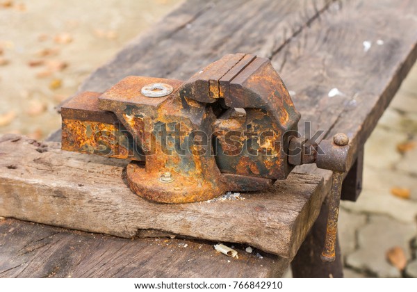 Bench Vise Used Long Time Stock Photo Edit Now 766842910
