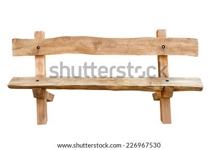 Bench. Wooden. of rough planks and logs. rustic bench of ecological materials. 