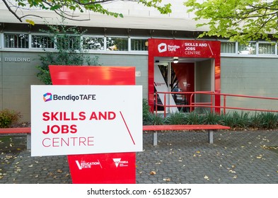 Bendigo, Australia - April 15, 2017: Campus Of Bendigo TAFE, A Public College Of Technical And Further Education.