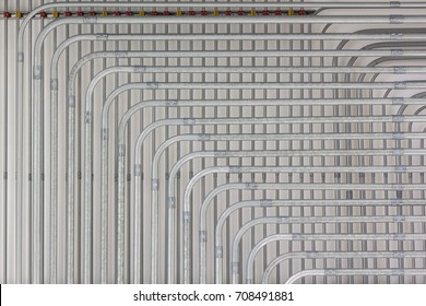 Bending electrical conduits and straight electrical conduits with connector.