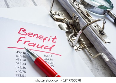 Benefit Fraud Words In The Folder With Audit Results.