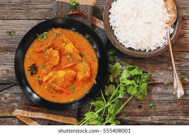 Bengal Fish Curry (Doi Maach)  Cooked In Yogurt  Gravy,top Down View