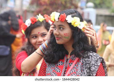 Bengali Festival Pohela Boishakh (Bangla New Year) Celebration. Photo Taken From Sylhet In Bangladesh On 13 March 2018.