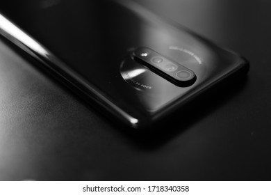Bengaluru, Karnataka / India - April 25 2020: Xiaomi Poco X2 redmi K30 pro  back quard camera 64mp