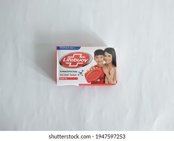 Bengkulu, Indonesia- April Th1,2021-Portrait Of The Lifebuoy Bath Soap Brand