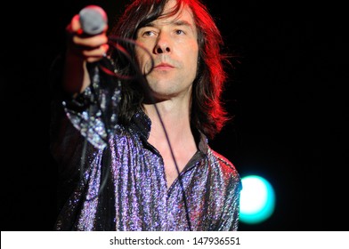 BENICASIM, SPAIN - JULY 19: Bobby Gillespie, Vocalist Of Primal Scream Band, Concert Performance At FIB (Festival Internacional De Benicassim) 2013 Festival On July 19, 2013 In Benicasim, Spain.