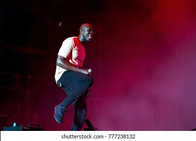 BENICASSIM, SPAIN - JUL 13: Stormzy (hip hop and grime artist) perform in concert at FIB Festival on July 13, 2017 in Benicassim, Spain.