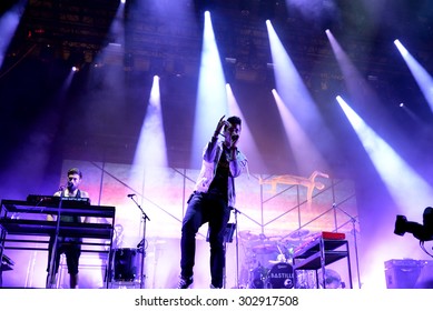 BENICASSIM, SPAIN - JUL 19: Bastille (pop Band) In Concert At FIB Festival On July 19, 2015 In Benicassim, Spain.