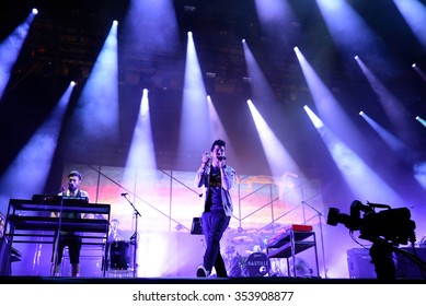 BENICASSIM, SPAIN - JUL 19: Bastille (pop Band) In Concert At FIB Festival On July 19, 2015 In Benicassim, Spain.