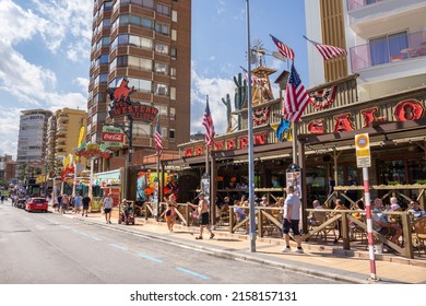 Benidorm, Spain - 6 May 2022: Western Saloon Bar In Benidorm In Alicante, Spain