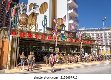 Benidorm, Spain - 6 May 2022: Western Saloon Bar In Benidorm In Alicante, Spain