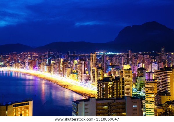 Benidorm Spain Aerial View Summer Resort Stock Photo (Edit Now) 1318059047