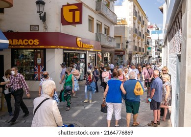 Benidorm, Spain - May 6 2022: Shopping Street In Benidorm Old Town