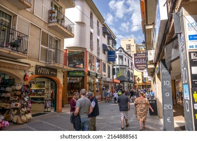 Benidorm, Spain - May 6 2022: Shopping Street In Benidorm Old Town