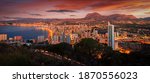 Benidorm spain at sunset from north