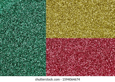 Benin flag depicted on many small shiny sequins. Colorful festival background for party - Powered by Shutterstock