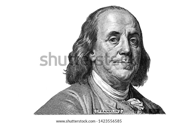 Benjamin Franklin Cut On New 100 Stock Photo (Edit Now) 1423556585