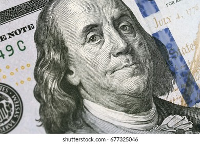 Benjamin Franklin On 100 Dollar Bill Stock Photo 677325046 | Shutterstock