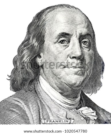 Benjamin Franklin on a dollar bill close-up. Business & Finance