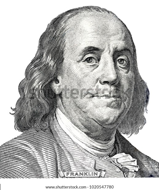 Benjamin Franklin On Dollar Bill Closeup Stock Photo (Edit Now) 1020547780