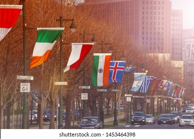 Benjamin Franklin Parkway In Philadelphia, USA