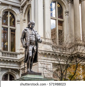 Benjamin Franklin Statue at Old City Hall - Boston, Massachusetts, USA